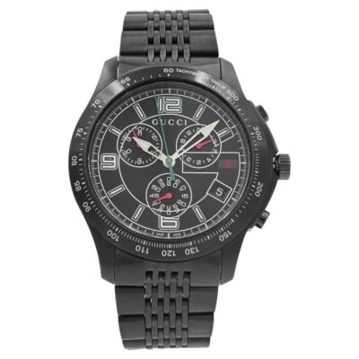 Gucci G-Timeless Chronograph Black Steel Men's Watch - YA126217 ($1250 MSRP) - Image 1 of 4