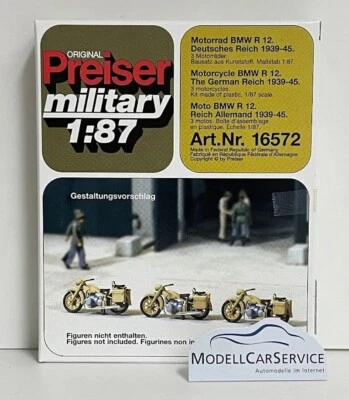 Preiser military 1/87: 16572 Motorrad BMW R 12. Deutsches Reich 1939-45 - Image 1 of 2