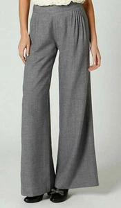 NWOT Anthropologie "Gauzy Wide Legs" by Elevenses, Gray Wool, Pleated, 8, $168 - Picture 1 of 7
