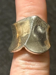 Sterlingsilber Größe 7 Robert Lee Morris modernistischer verkeilter Ban-Ring 15,3 Gr. - Bild 1 von 10