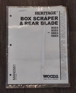 WOODS OPERATOR'S / OWNERS MANUAL - BOX SCRAPERS & REAR BLADE - BSE 4 BSE 5 RBE4 - Picture 1 of 2