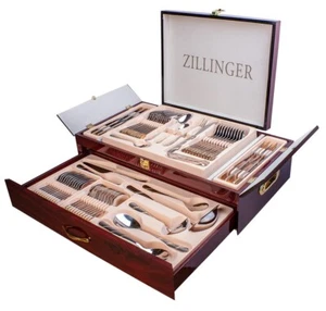 JUEGO DE CUBIERTOS DE 72 PIEZAS DE ACERO INOXIDABLE ZILLINGER DORADO PESADO CANTINA NAVIDAD - Imagen 1 de 6