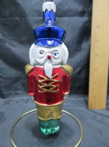 Glass Christmas Ornament Nutcracker 5 1/2" Tall - Picture 1 of 6