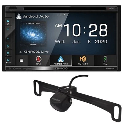 Kenwood DNX697S Navigation DVD Receiver + CMOS230LP License Plate Back-up Camera - Image 1 of 2