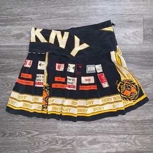 Womens Silk DKNY Black Graphic Pleated Skirt Sz. 8 2014 - Picture 1 of 12