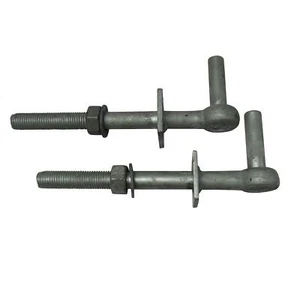 Galvanised Field Gate Hook to Bolts X2 8" - 18" (Welded Washer Hinge Hanger) - Picture 1 of 12