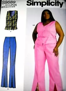 Chaleco y Pantalones Talla 30w-38w Simplicity 9689 Patrón de Costura * - Imagen 1 de 3