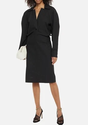 Vestido midi de manga larga recubierto con recorte Bottega Veneta talla 36/ talla US 0 $2130 Foto 1 de 4