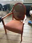 used antique arm chairs ratan, reupholstered, solid wood