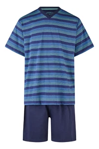 Neuware, Herrenshorty, Pyjama, Kurz-Pyjama, Schlafanzug, Blau, M-XXL - Bild 1 von 3