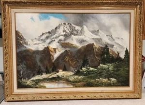Original Ölgemälde J.E. Lemke Alpengebirge signiert vom Künstler Deutsche Alpen - Bild 1 von 7