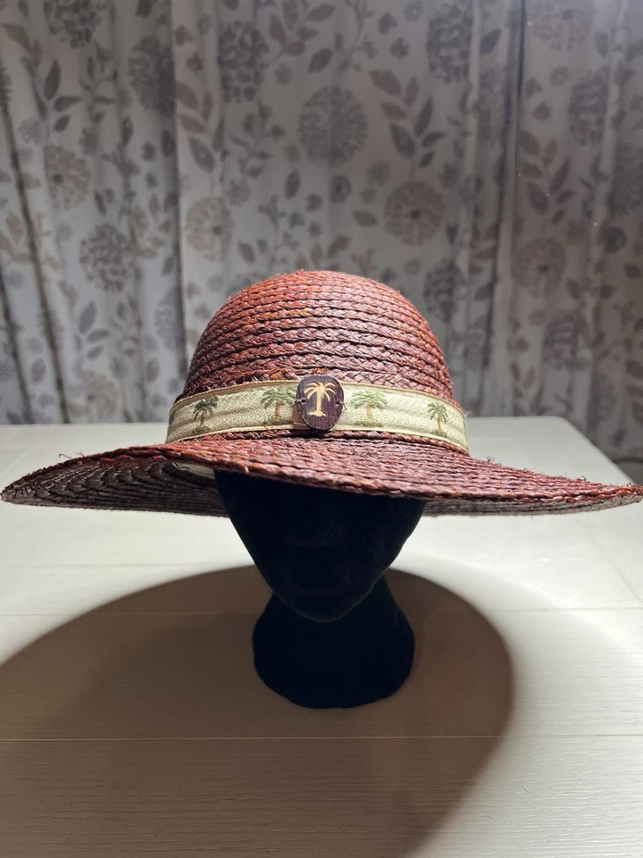 Sombrero para mujer Scala Collection boho ala ancha talla única marrón rojo Foto 1 de 4
