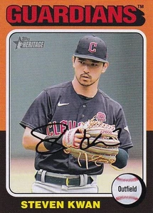 2024 Topps Heritage - Steven Kwan #180 - Guardians - Picture 1 of 2