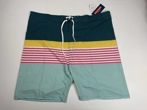 Nuevo con etiquetas Pantalones Cortos de Natación Old Navy California Rayas Verdes/Amarillas/Rojas Para Hombre Talla 48 - Imagen 1 de 11
