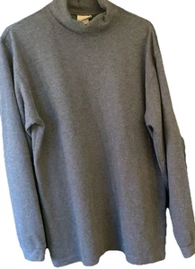 LL Bean Mens Turtleneck Shirt Large Tall Gray Traditional Fit Cotton Gorpcore - Picture 1 of 5