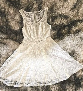 Women’s/Juniors American Rag Crochet Waist Dress - Size Medium - Ivory - Picture 1 of 7