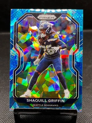 2020 Panini Prizm Prizms Blue Ice #298 Shaquill Griffin 06/99 - Image 1 of 2