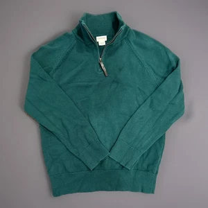 Suéter Suéter Crewcuts J Crew Niños L Cuarto Cremallera Cazador Verde Vacaciones Algodón - Imagen 1 de 10
