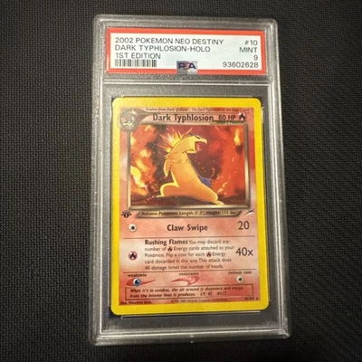 Pokémon Dark Typhlosion Neo Destiny Holo Mouth Swirl 1st Edition 10/105 PSA 9 - Image 1 of 4