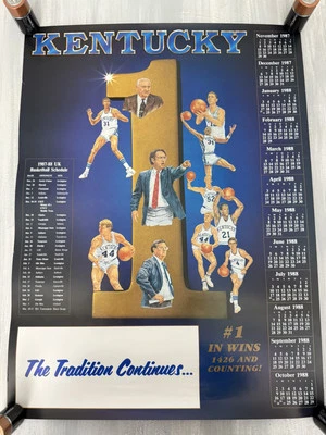 University Of Kentucky 1987 - 1988 Basketball Schedule Poster 24 x 18 - Image 1 of 4