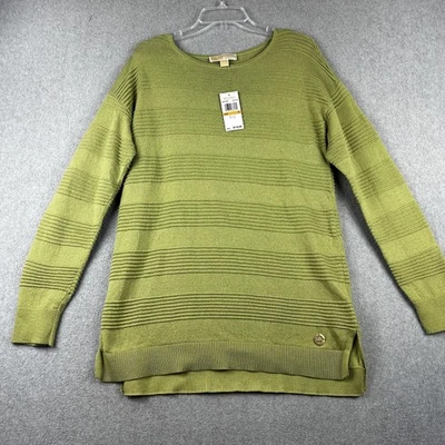 Suéter Michael Kors Mujer Pequeño Verde Tejido Pullover Cuello Redondo Manga Larga Nuevo Foto 1 de 4