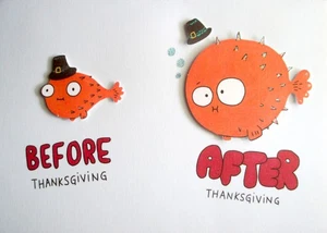 Papyrus Funny Fish Humor Thanksgiving Greeting Card - Picture 1 of 2