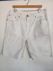 Vtg 90s Levi's 569 Men's Jean Shorts White Sz 38 Jorts Baggy Loose Fit Zipper - Picture 1 of 9