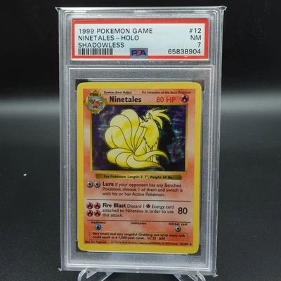 PSA 7 NM POKEMON CARD WOTC 1999 NINETALES BASE SET SHADOWLESS CARD 12/102 - Image 1 of 2