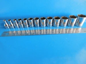 USED, SNAP ON TOOLS 1/2 IN. DR. "SHORT" SAE SOCKET SET OF 13, PART #313TWY - Picture 1 of 10