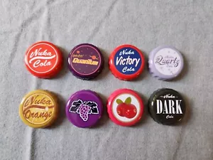 8 Fallout Bethesda Authentic Licensed Nuka Cola Bottle Caps New - Picture 1 of 11