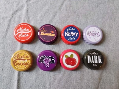 8 Fallout Bethesda Authentic Licensed Nuka Cola Bottle Caps New - Image 1 of 4
