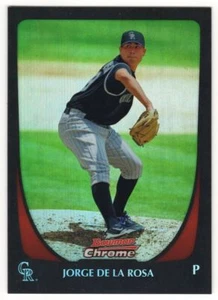 2011 BOWMAN CHROME REFRACTOR #44 JORGE DE LA ROSA OAKLAND ATHLETICS - Picture 1 of 2
