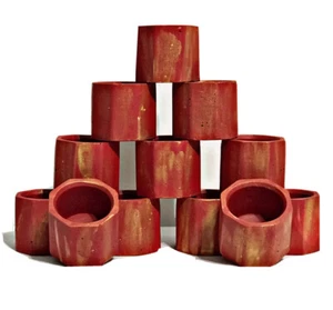 12Pcs Red Gold Empty Candle Jars Vessels Pots For Making Candles Wholesale Bulk - Picture 1 of 3