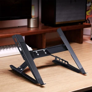 Laptop Stand Adjustable Laptop Holder Riser Notebook Stand for 12-18in (Black) - Photo 1/9