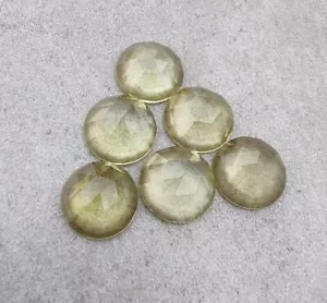 Lemon Quartz Rose Cut Round Shape Natural Gemstone Calibrated Wholesale Lot - Picture 1 of 12