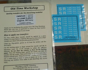 OLD TIME WORKSHOP CMR079-SR ex-LSWR 8 PLANK WAGON TRANSFERS DECALS OO GAUGE - Picture 1 of 1