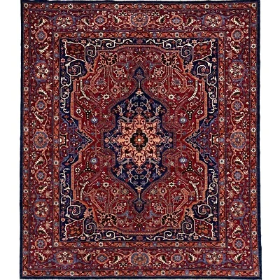 Alfombra hecha a mano (8' x 10') medallón afgano Sarapi tribal teñido vegetal lana Foto 1 de 4