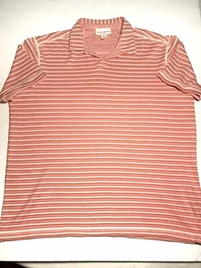 Tommy Bahama Men 96% Pima Cotton Marlin Polo Size L Reversible Pink And White - Picture 1 of 10