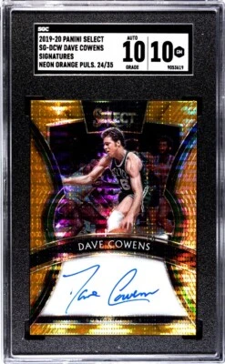 2019-20 Select Dave Cowens Signatures Neon Orange Pulsar Prizm FOTL 24/35. 1/1 - Image 1 of 2
