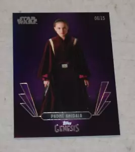 2025 Topps Genesis Disney #20 Padme Amidala 06/15 Viola Foil Star Wars Portman - Foto 1 di 3