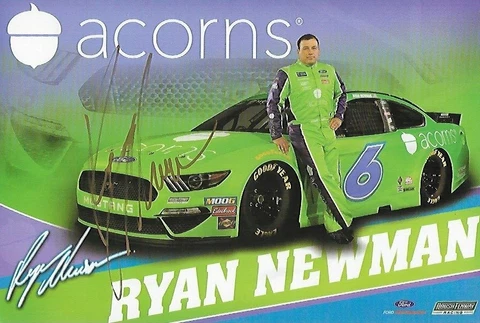SIGNED 2019 RYAN NEWMAN “ACORNS ROUSH MUSTANG” #6 NASCAR MONSTER ENERGY POSTCARD Cover
