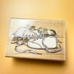 Baby Shoes~Infant~Naps~House Mouse~Rubber Stamp~3"x 2"~Stampabilities HMGR1002 - Picture 1 of 7