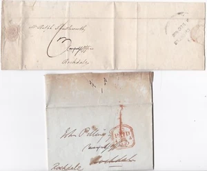 1802/40 MANCHESTER & LONDON LETTERS TO ROCHDALE CANAL SHUTTLEWORTH PILLING - Picture 1 of 2