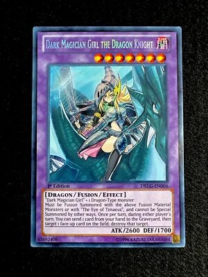 YUGIOH • DARK MAGICIAN GIRL THE DRAGON KNIGHT • SECRET RARE • DRLG-EN004 • NM - Image 1 of 4