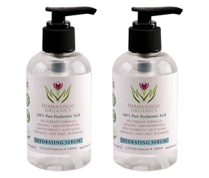 Hyaluronic Acid 100% Pure Organic Deep Hydrating Serum Spa Formula 2x 6oz USA - Picture 1 of 17