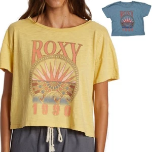 Roxy Women's T-Shirt Surfs Up Boyfriend Relaxed Fit Short Sleeve Tee Top - Picture 1 of 8