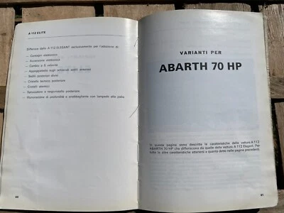 Libretto Uso e Manutenzione AUTOBIANCHI A112 -1979 con Varianti Abarth e Junior - Immagine 1 di 4