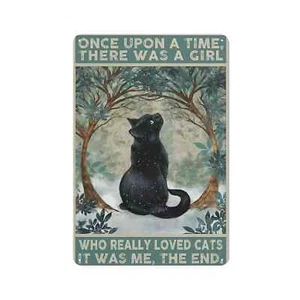 Gato negro Érase una vez hubo una chica que realmente amaba - Divertido de colección conocido - Imagen 1 de 1