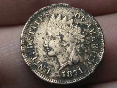 1871 年 Indian Head Cent Penny- Bold N,VF/XF 细节 — 第 1/4 张图片