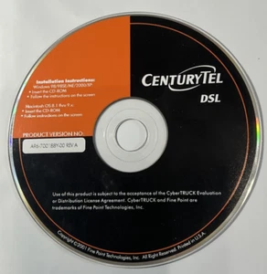 CENTURYTEL DSL DISCO WINDOWS 98/98SE/ME/2000/XP VER A96-700188Y-00 REV A - Imagen 1 de 1